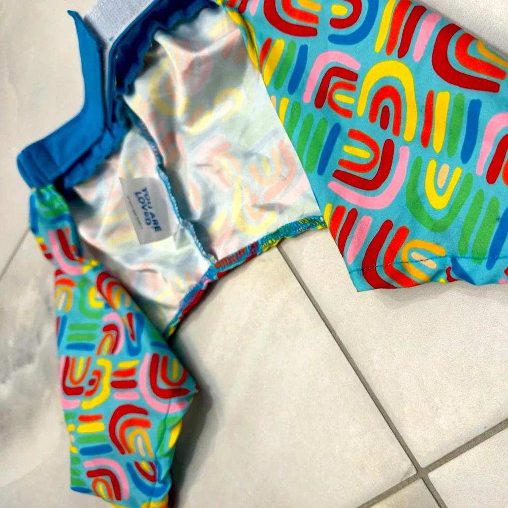 You Are Loved Brand Animal Apparel Rainbow Pride Swim Trunks for Small Dog/Cat